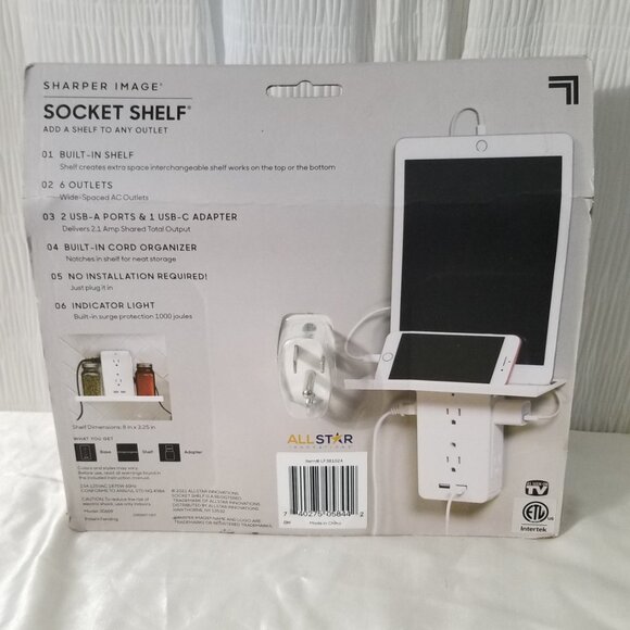 Sharper Image Socket Shelf add a Shelf to any Outlet Brand New - Picture 8 of 13